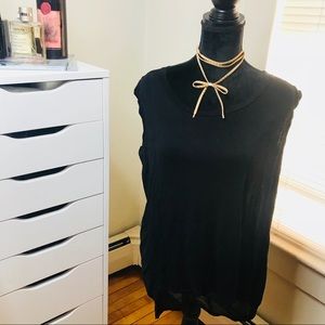 🌻SALE 5 for $25 • Black Sheer High-Low Blouse